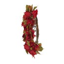 24" Battery-Operated Pre-Lit Red Poinsettia Wreath - The Country Christmas Loft