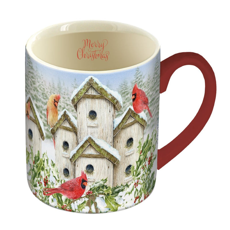 Cardinal Birdhouse 14-Oz. Mug - The Country Christmas Loft