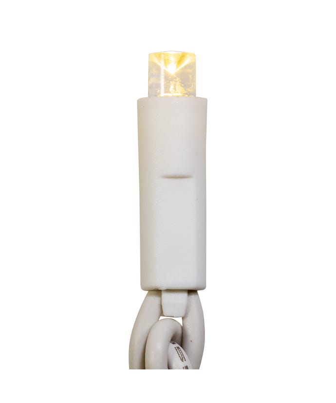 50-Light 5mm Warm White Twinkle LED White Wire Light Set - The Country Christmas Loft
