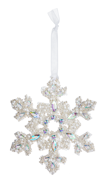 Beaded Snowflake Ornament - Style 2 - The Country Christmas Loft
