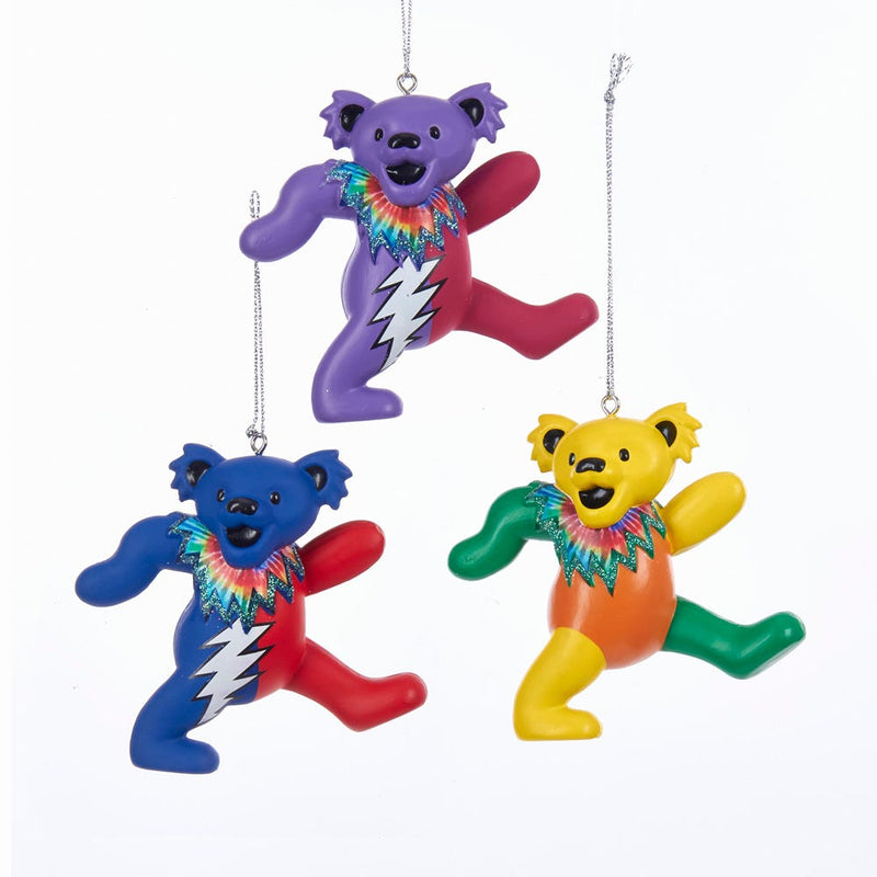 Grateful Dead Bear Ornament -  Yellow - The Country Christmas Loft