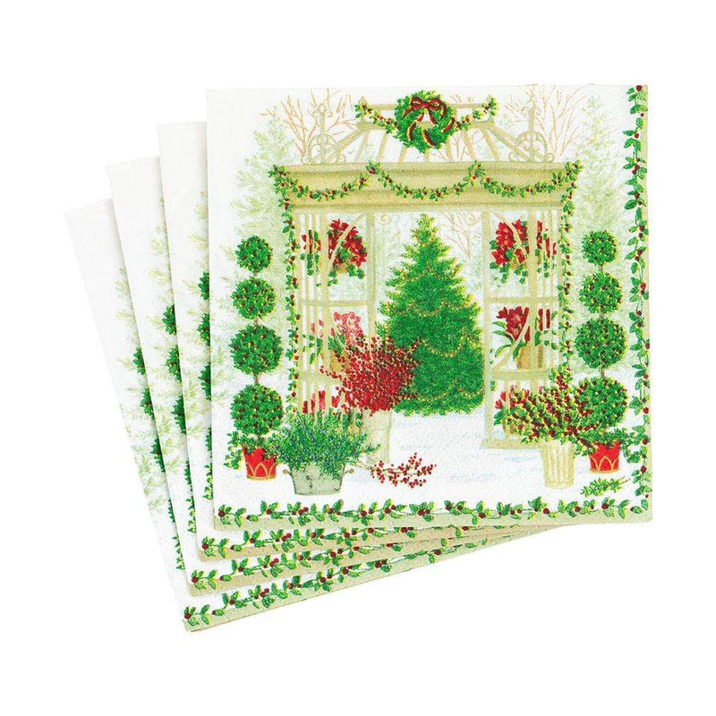 Winter Conservatory Paper Cocktail Napkins - The Country Christmas Loft