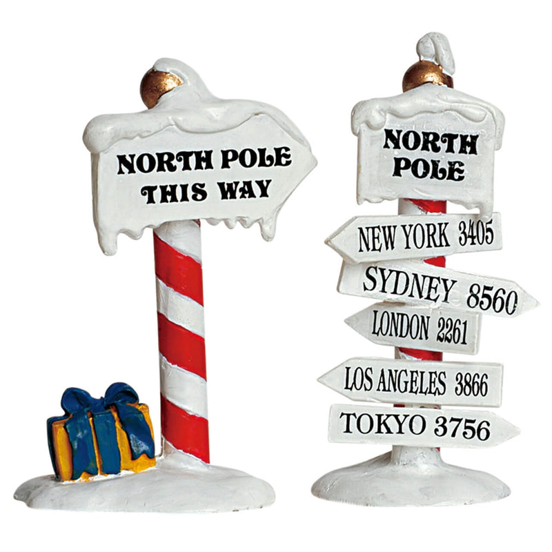 Lemax Village Collection North Pole Signs Set Of 2 - The Country Christmas Loft