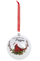 Cardinal Ball Ornament - Always in my Prayers - The Country Christmas Loft