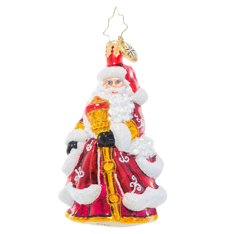 Christopher Radko Little Gem Glass Ornament - An En-deer-ing St. Nick - The Country Christmas Loft