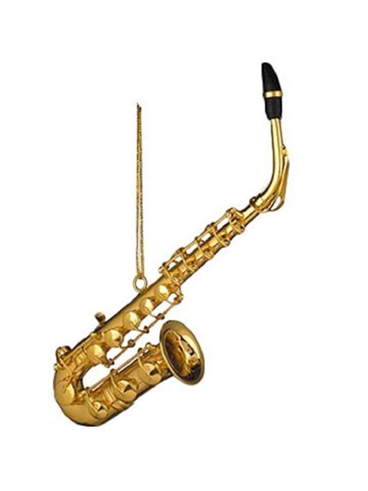 4.5 inch Gold Saxophone Ornament - The Country Christmas Loft