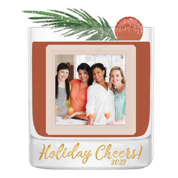 Holiday Spirits Dated Photo Holder Ornament