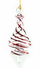 Peppermint Striped Cone Glass Ornament