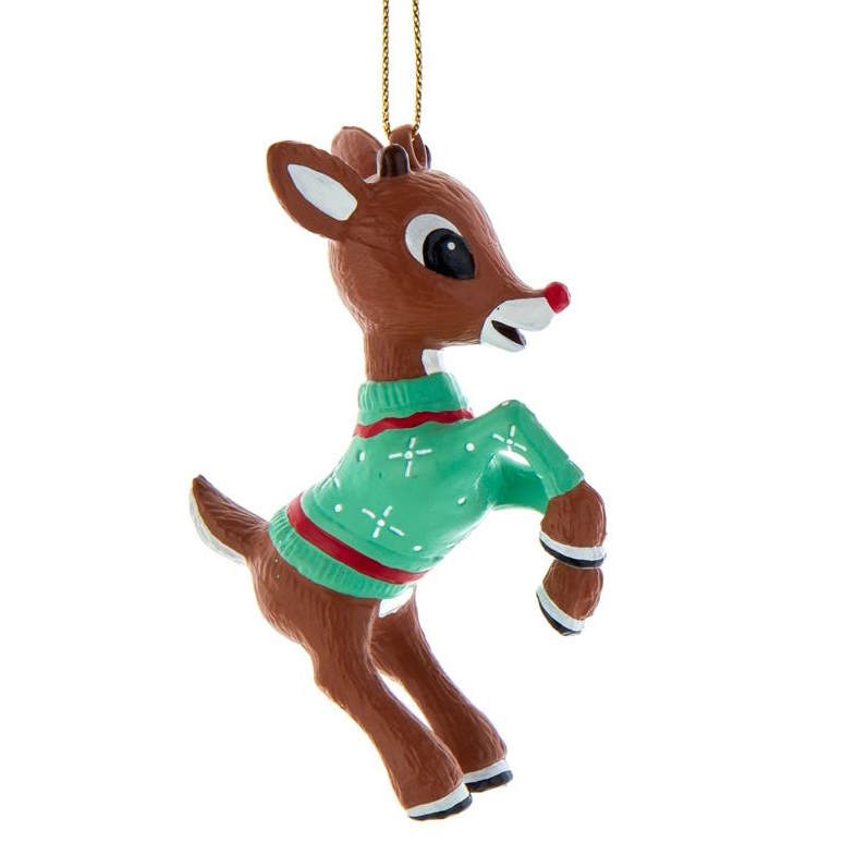 Rudolph The Red Nose Reindeer Ornament - Rudolph in an Ugly Sweather