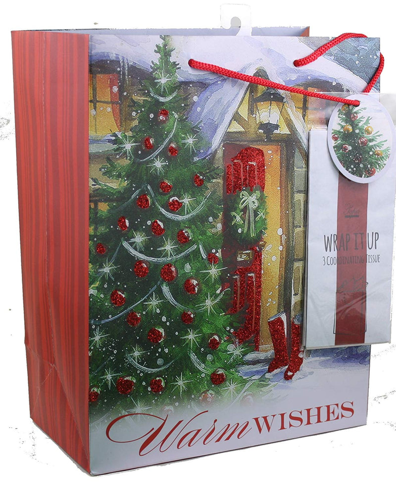 Large Gift Bag With Tissue - Warm Wishes
