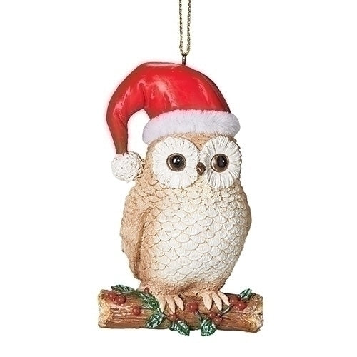 Owl in a Santa Hat Ornament
