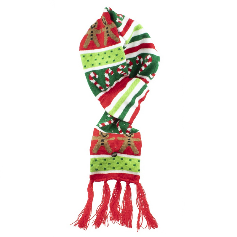 Battery-Operated LED Christmas Knit Scarf - Red - The Country Christmas Loft