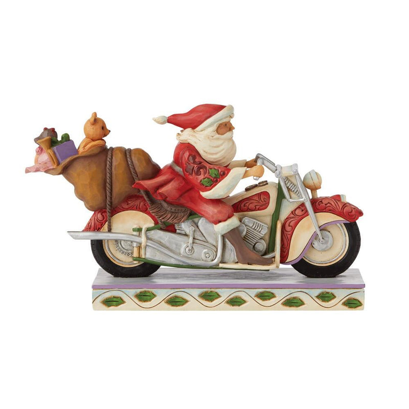 Santa Riding Motorcycle - The Country Christmas Loft