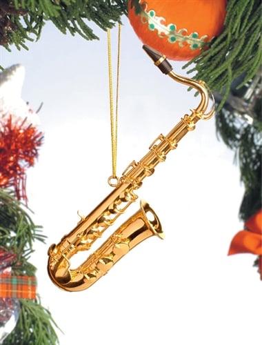 Gold Brass Tenor Saxophone Ornament