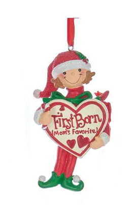 Mom's Favorite Child Ornament - Girl - First Born - The Country Christmas Loft