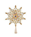 White and Gold Jeweled Star Treetop - 16 Inch - The Country Christmas Loft