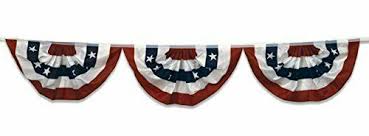 American Flag Bunting Garland 72" Long Poly Fabric - Classic - The Country Christmas Loft