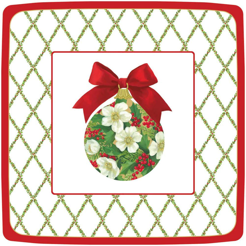 Ornament and Trellis Paper Dinner Plates - The Country Christmas Loft