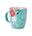 Perennial Optimist Curved Ceramic Mug - The Country Christmas Loft