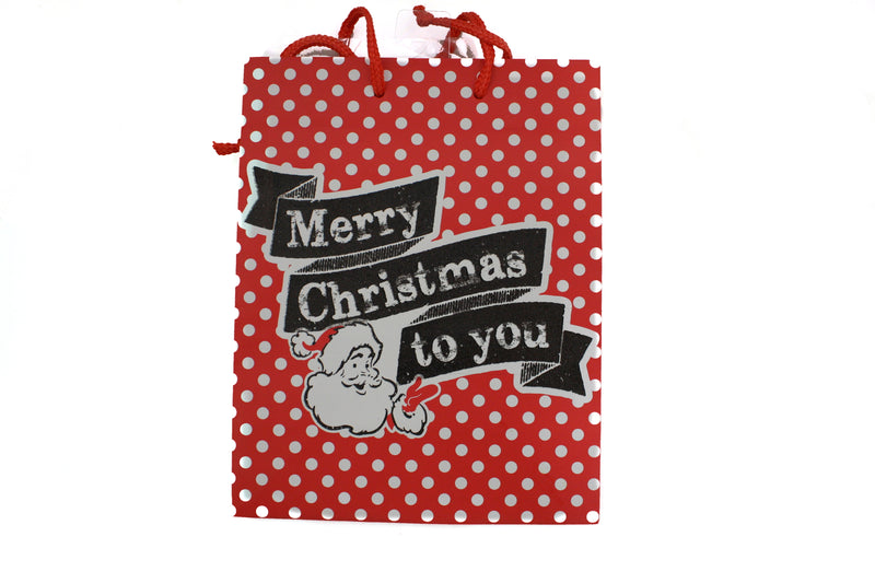 Contemporary Gift Bag With Tissue - Red Dots Medium - The Country Christmas Loft