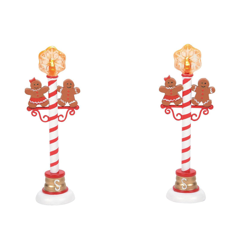 Gingerbread Street Lights - Set of 2 Village Accessory - The Country Christmas Loft