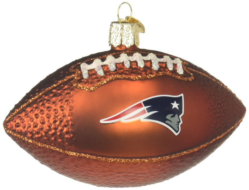 Old World Christmas  Glass NFL Football - Patriots - The Country Christmas Loft