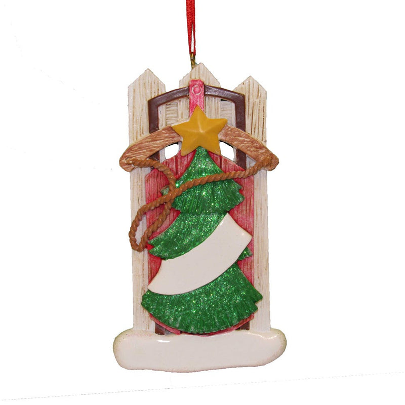 Sled With Tree Ornament - The Country Christmas Loft