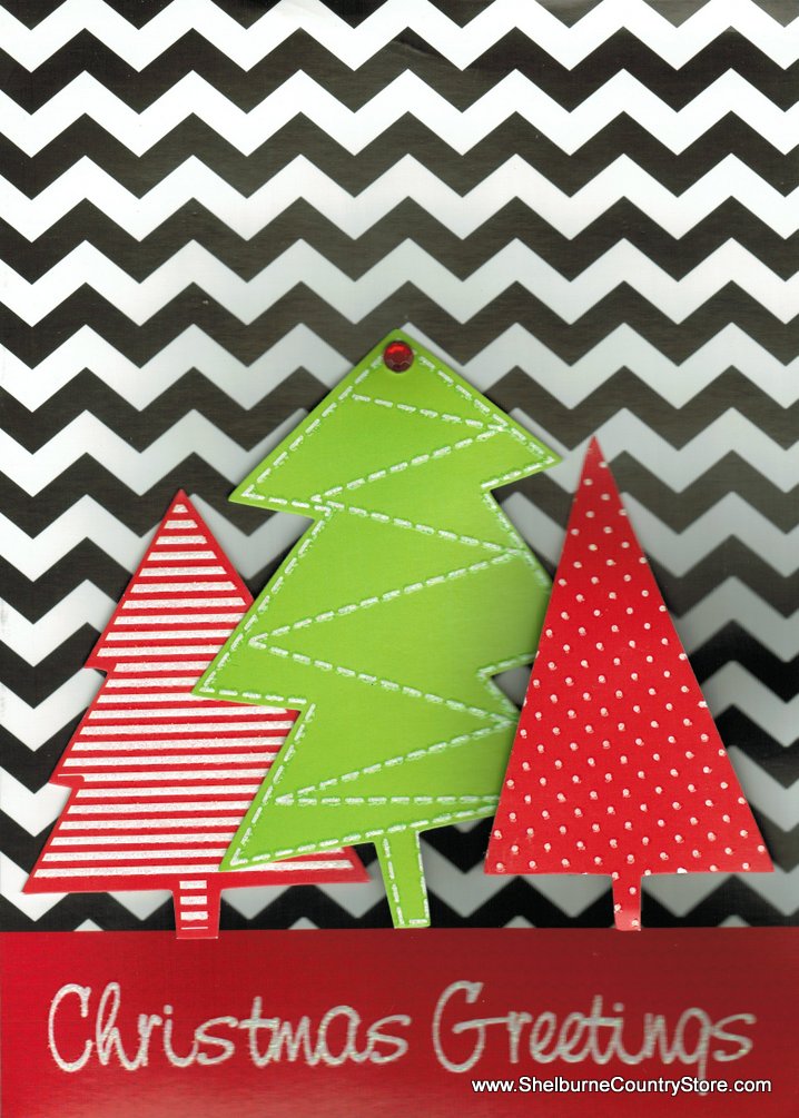 10 Count Handmade Christmas Cards - Tree Trio - The Country Christmas Loft