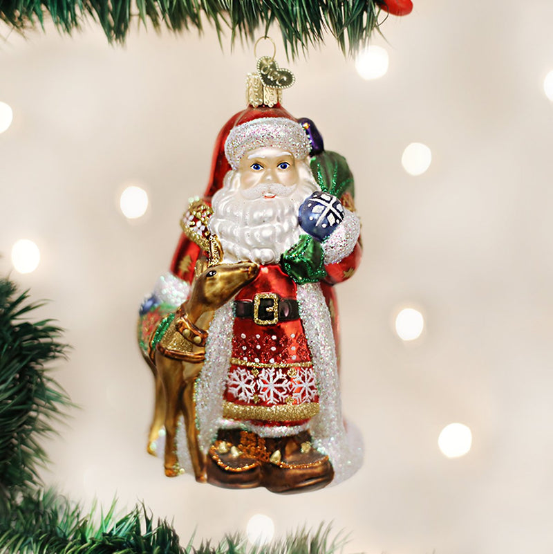 Nordic Santa Glass Ornament - The Country Christmas Loft