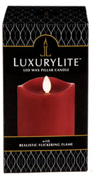 LED Wax 3x6 Pillar Candle - Red - The Country Christmas Loft