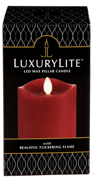 LED Wax 3x6 Pillar Candle - Red - The Country Christmas Loft