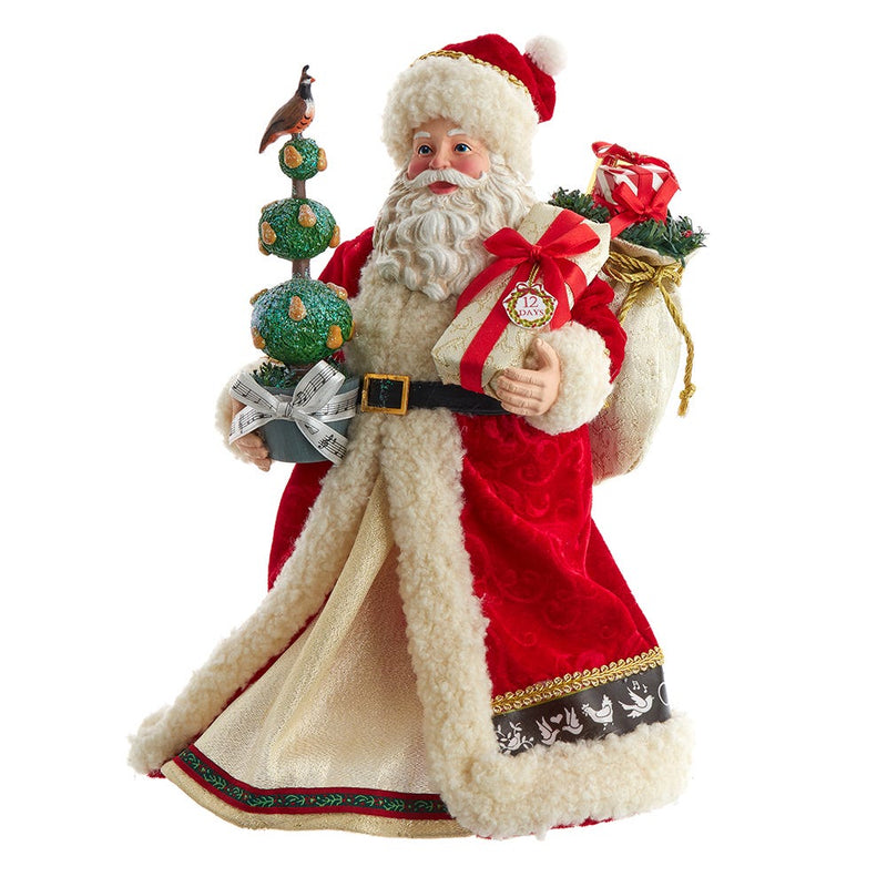 Fabriche Musical 12 Days Of Christmas Santa - 10.5 Inch - The Country Christmas Loft