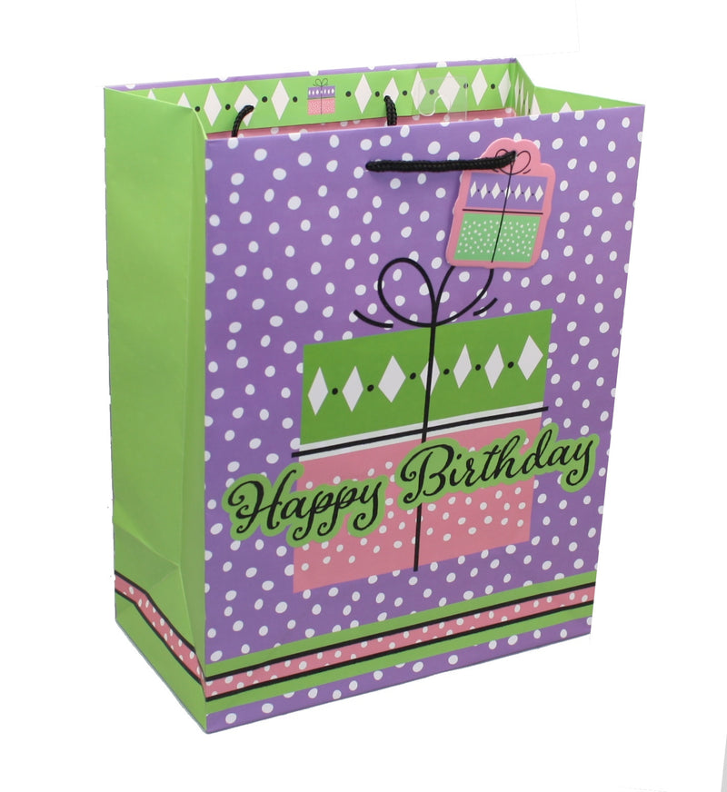 Purple Happy Birthday Present Gift Bag - The Country Christmas Loft