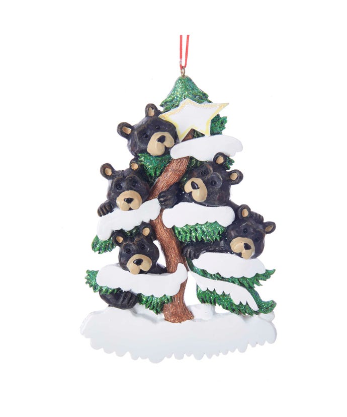 Bear Family on Tree Ornament - Family of 5 - The Country Christmas Loft