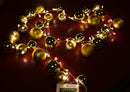 Lighted Ornament Strung 58" Garland - Gold - The Country Christmas Loft