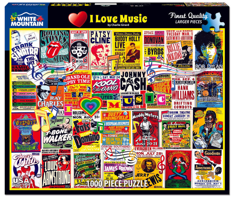 I Love Music - 1000 Piece Jigsaw Puzzle - The Country Christmas Loft