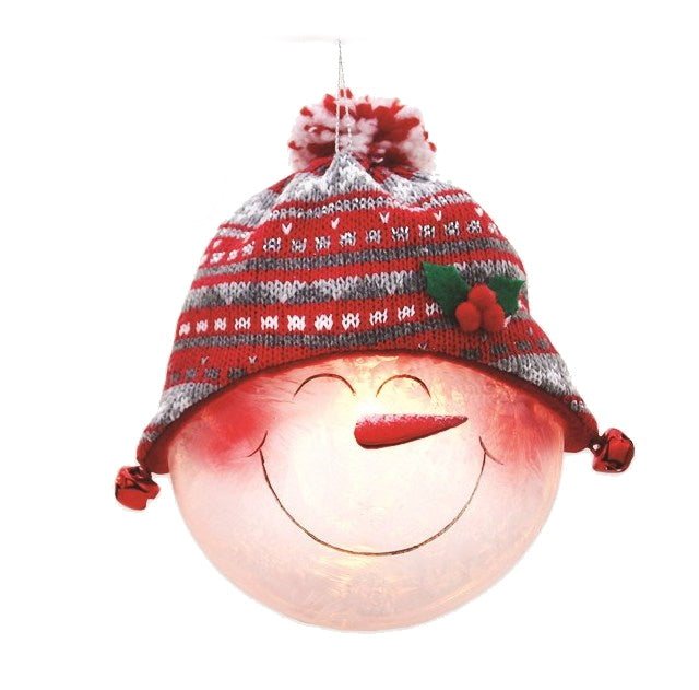 Glass "Lightable" Snowman Ornament - - The Country Christmas Loft