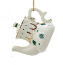 Porcelain Irish Tea Ornament - Teapot Gold Middle - The Country Christmas Loft