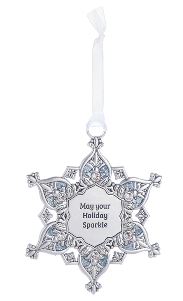 Gem Snowflake Ornament - May your Holiday Sparkle - The Country Christmas Loft