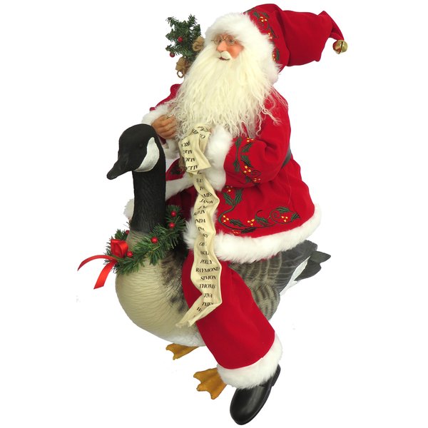 Santa On A Christmas Goose - The Country Christmas Loft