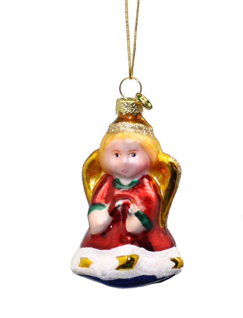 3 Inch Boxed Glass Ornament -  Angel - The Country Christmas Loft