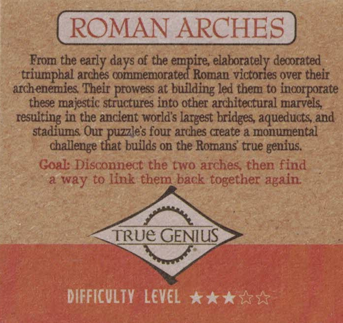 Roman Arches - Metal Blacksmith's Puzzle