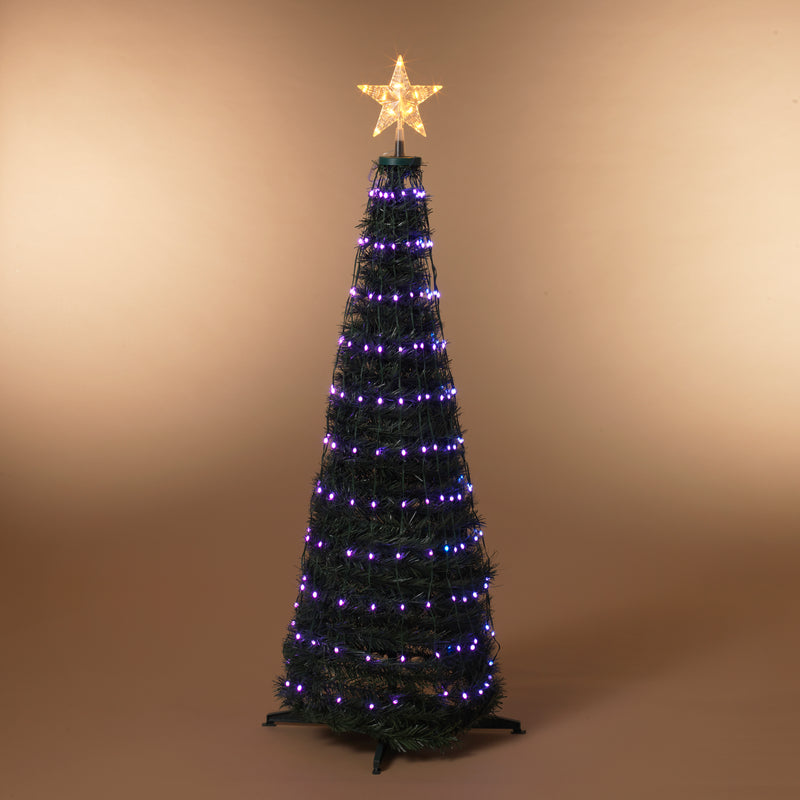 Steel Frame Pole Tree with Color Change LED Lighting - 4 Feet Tall - The Country Christmas Loft