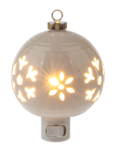 Ceramic Snowflake Ornament Nightlight - The Country Christmas Loft