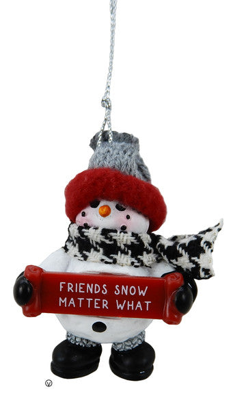 Cozy Snowman Ornament - Friends Snow Matter What - The Country Christmas Loft