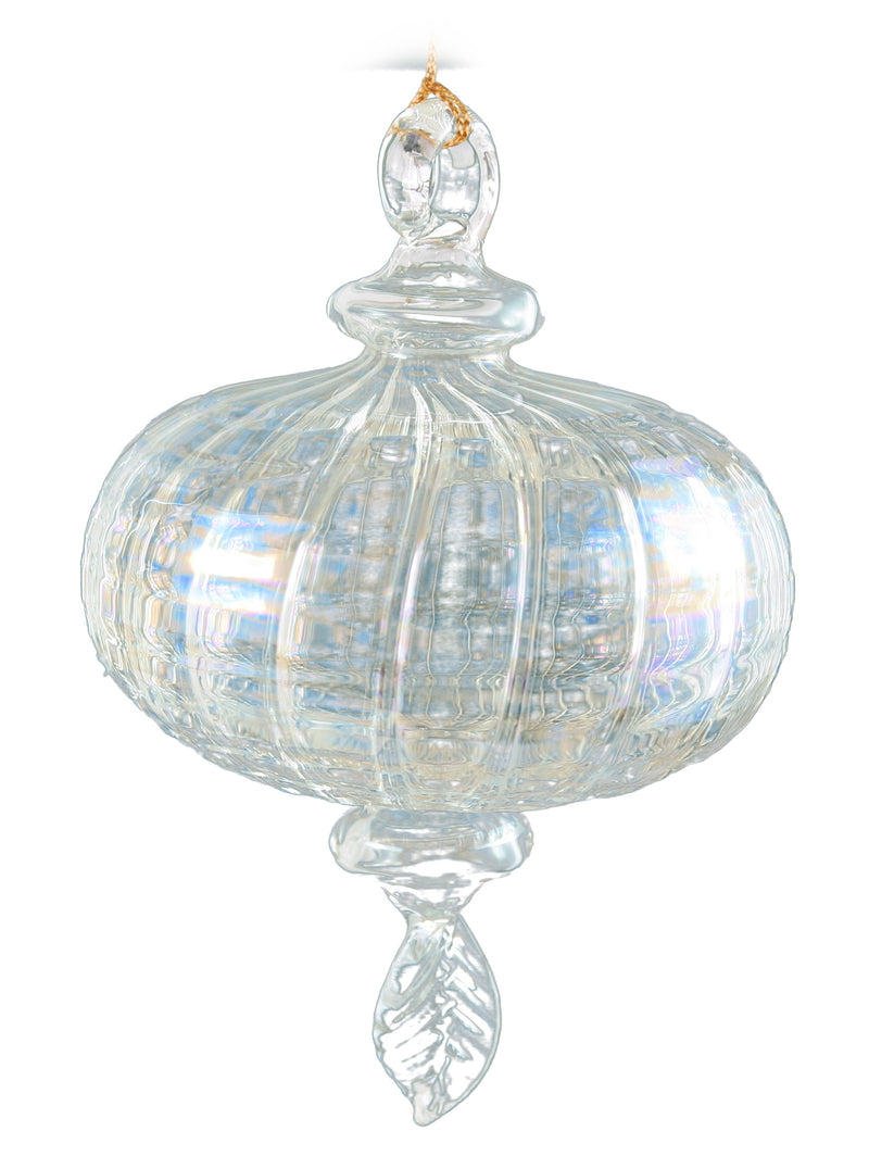 Clear Iris Sphere Glass Ornament