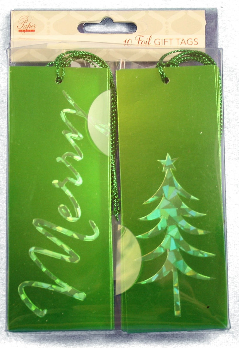 Foil Embossed Tie Gift Tags 10 Pack - - The Country Christmas Loft