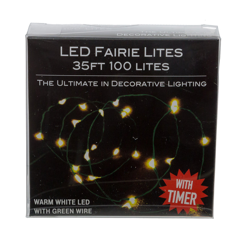 100-Light Battery Operated Warm White Twinkle Fairy Green Wire Lights - The Country Christmas Loft