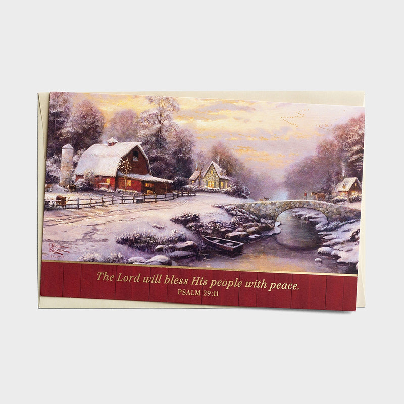 Thomas Kinkade - The Lord Will Bless His People - 18 Christmas Boxed Cards - The Country Christmas Loft
