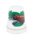 Vermont Ceramic Thimble - Covered Bridge